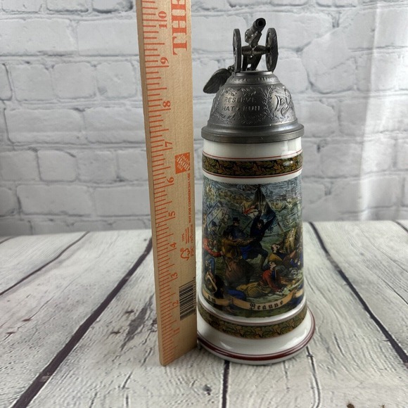 HOUSE OF GOEBEL STEIN ORNATE MILITARY EAGLE & CANNON W LITHOPONE - Picture 12 of 13